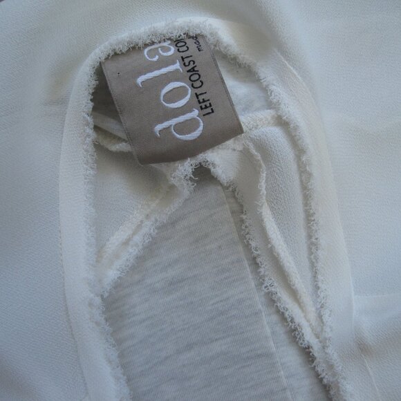 Anthropology Dolan Left Coast Avan Dolman Sleeves Knit Top Size M White Grey - Picture 6 of 9